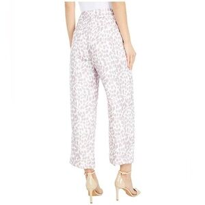 J. Crew NWT Lilac Giraffe pleaded linen blend wide leg trousers size 2 Tall